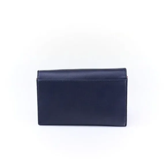 NWT Tory Burch Robinson Chain Wallet Tory Navy